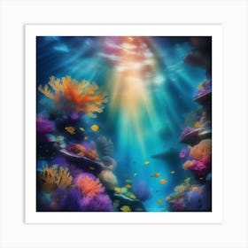 Coral Reef Background Art Print