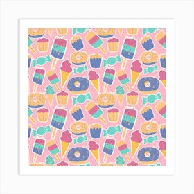 Ice Cream Donut Sweets Candie Art Print