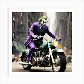 Joker On A Motorcycle 26 Art Print