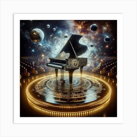 Grand Piano In Space Art Print
