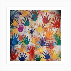 Children'S Handprints Art Print