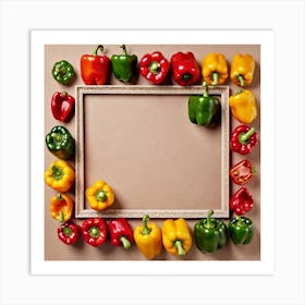 Colorful Peppers Frame 2 Art Print