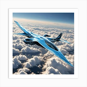 Futuristic High Altitude Spy Plane Cubism Style Art Print