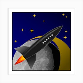 Rocket In Space Science Fiction Sci Fi Sci Fi Logo Art Print