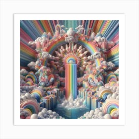 Rainbow Kaleidoscope 1 Art Print