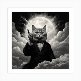 Cat In Tuxedo Art Print