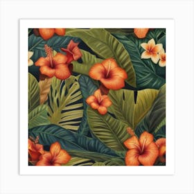 Tropical Flowers Art Print