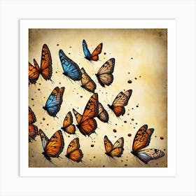 Butterflies In Flight Art Print