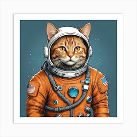 Astronaut Cat 15 Art Print