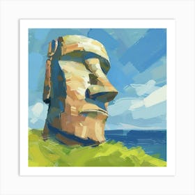 Moai Head 4 Art Print