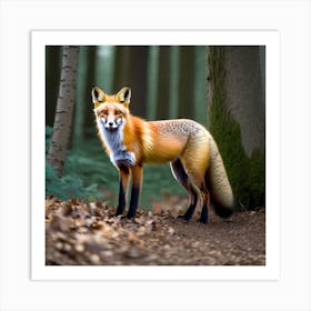 Red Fox In The Forest 18 Art Print