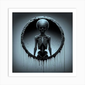 Skeleton In A Circle Art Print