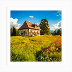 Firefly Charming House In A Blooming Summer Meadow 79709 (2) Art Print