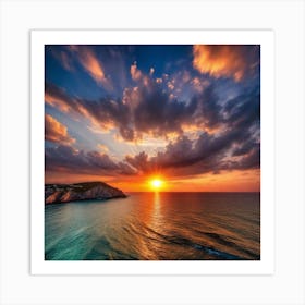 Sunset Over The Sea 16 Art Print