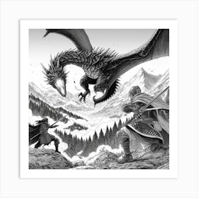 Dragon Attack by dee Art Print