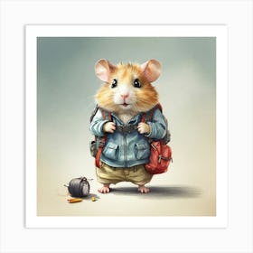 Hamster With Backpack 1 Art Print