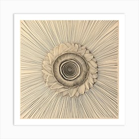 Behold 'Eternal Bloom', an exquisite piece where nature's symmetry meets geometric elegance. This sepia-toned marvel intertwines organic floral patterns with mathematical precision, creating a hypnotic spiral that suggests endless growth and timeless beauty.  Sepia-Toned Art, Floral Symmetry, Geometric Elegance.  #EternalBloom, #OrganicPatterns, #GeometricBeauty. Art Print