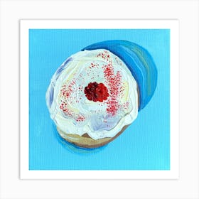 Raspberry Donut Square Art Print