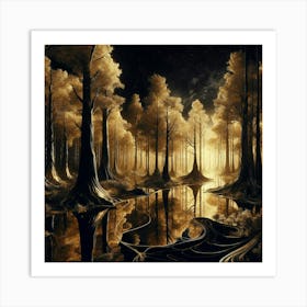 Forest At Night 8 Art Print