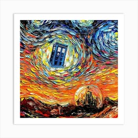 Doctor Who Starry Night Van Gogh Painting Art Print