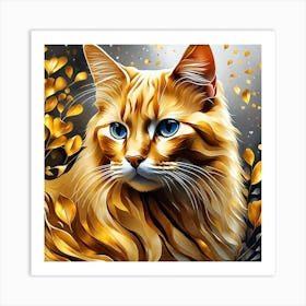 Golden Cat 8 Art Print