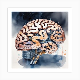 Illustration Of A Brain Art Print