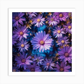 Purple Daisies Art Print