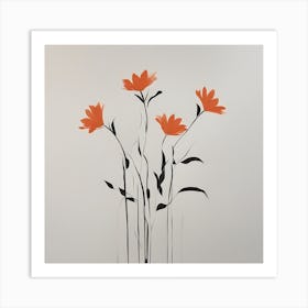 Orange Flowers Art Print