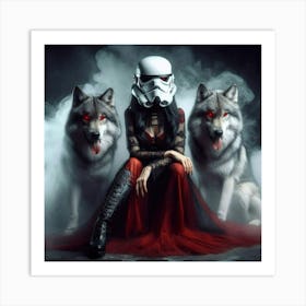 Stormtrooper And Wolves Art Print