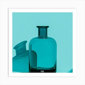 Blue Glass Bottle Art Print