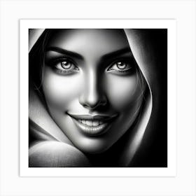 Black And White Portrait 6 Art Print