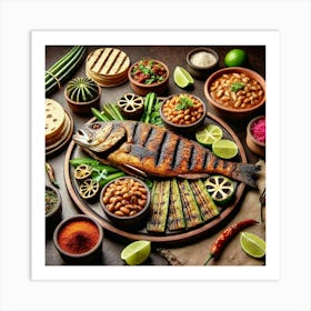 Sovereign Flame Flame Grilled Fish Art Print