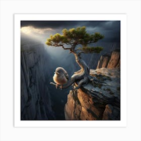 Bird On Cliff 1 Art Print