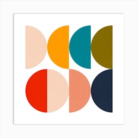 Mid Century Geometric Color Play 3 Art Print