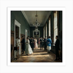 Victorian Splendor Émile Vernon S Elegant Hallway In A Bustling Mansion (1) Art Print