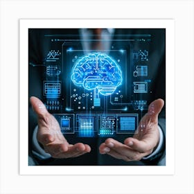 An Ultra Clear Digital Render Of A Cyber Security Concept Icon Fusing Business Brain Development (5) Art Print