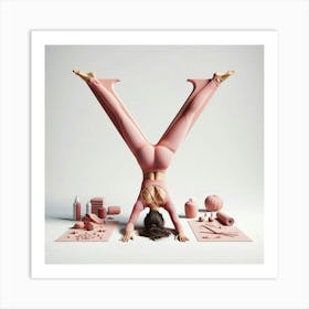 Funny Alpabet - Y (Yoga) Art Print