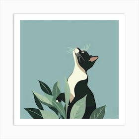 Cat In The Leaves 5 Art Print