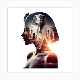 Egyptian Woman Silhouette Art Print