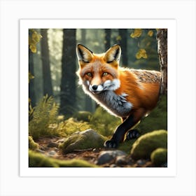 Fox In The Forest 93 Art Print