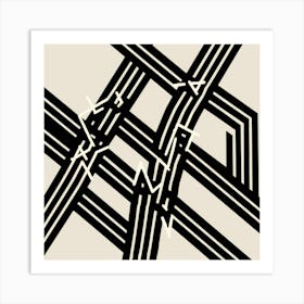 Black And White Abstract Painting 1 Art Print