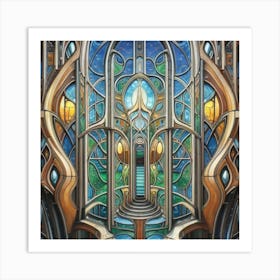 A wonderful artistic painting on stained glass 2 Art Print