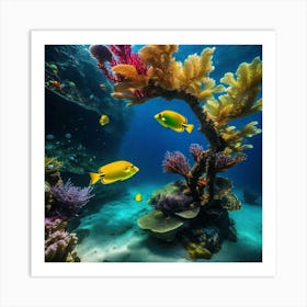 Coral Reef With Tropical Fishes 2 Art Print