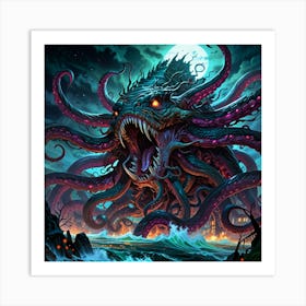 Octopus Monster Art Print