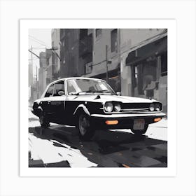 Black Car In The City Art Print