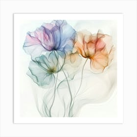 Pastel X Ray Icm Flowers 11 Poster