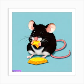 Pop Art Print | Mouse Nibbles On Cheese Art Print