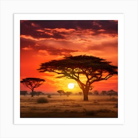 Africa Sunset Art Print