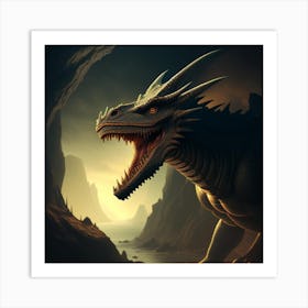 Dragon In The Cave Art Print