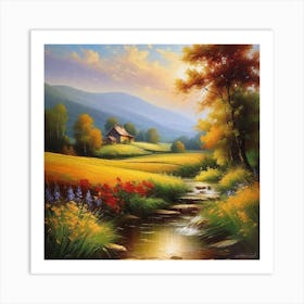 Stream In The Countryside 1 Art Print